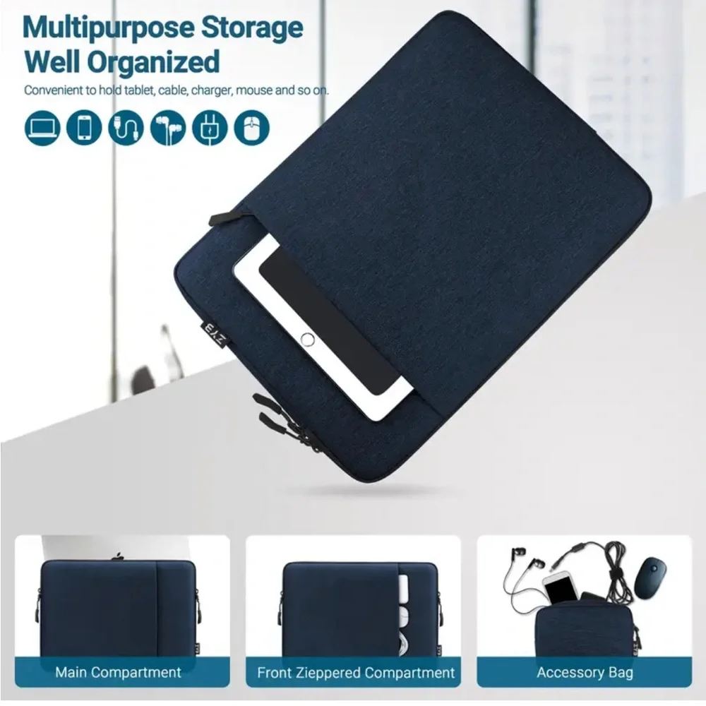 2 pieces MacBook Air Laptop Case Cover with zipper and extra mini pouch